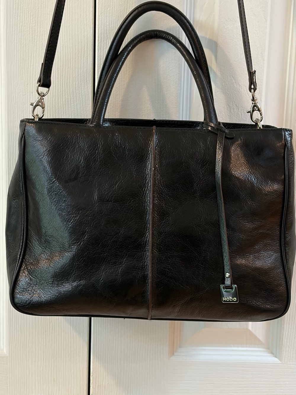 Hobo International Black Leather Satchel Bag
